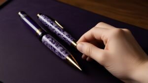 The Allure of the Purple Pen with Kitsune Design
